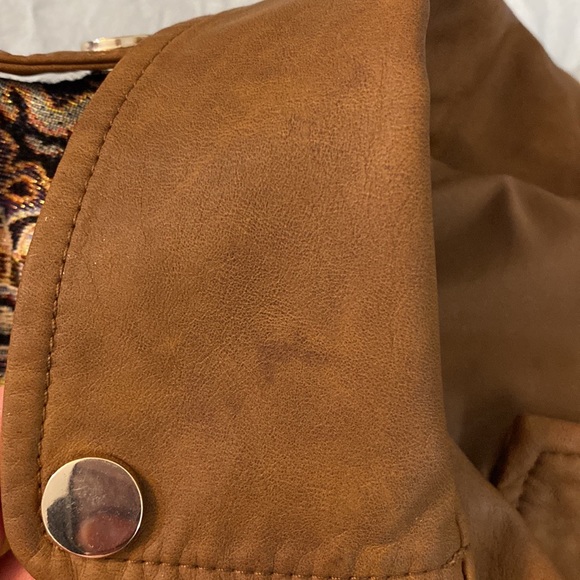 Chico’s Faux Leather Jacquard Moto Jacket Size 2X - Picture 11 of 12